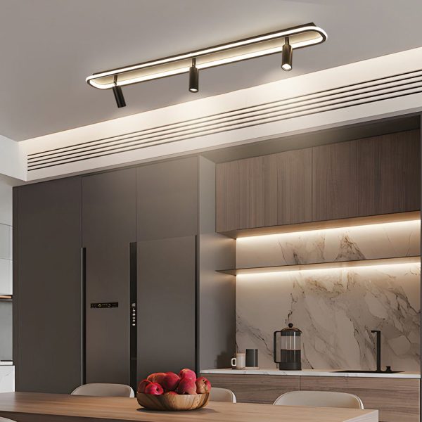 Long Rectangular LED 3 Step Dimming Modern Ceiling Light with Spotlight - Image 8