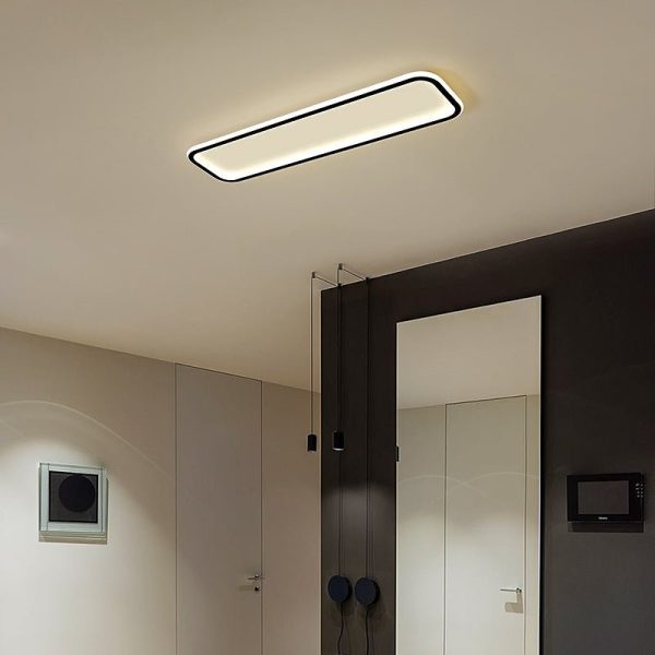 20'' 30'' Simple Modern Flush Mount Light Rectangular Black Light - Image 3