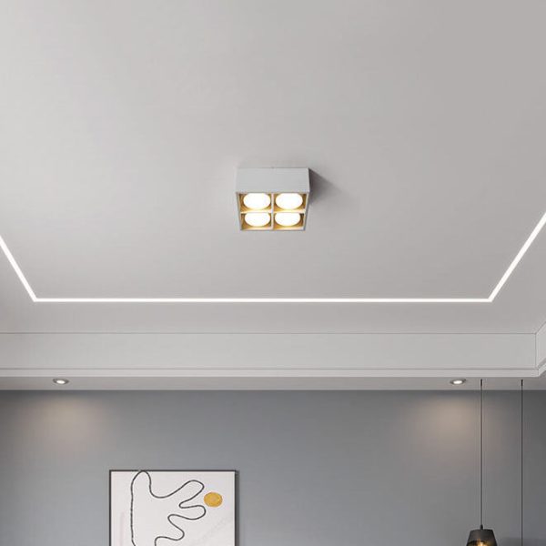 Minimalist Square Box Spotlight Iron LED Flush Mount Ceiling Light - Image 22