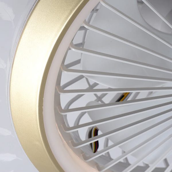 Modern RGB Acrylic Round LED Seme-Flush Mount Ceiling Fan Light - Image 10