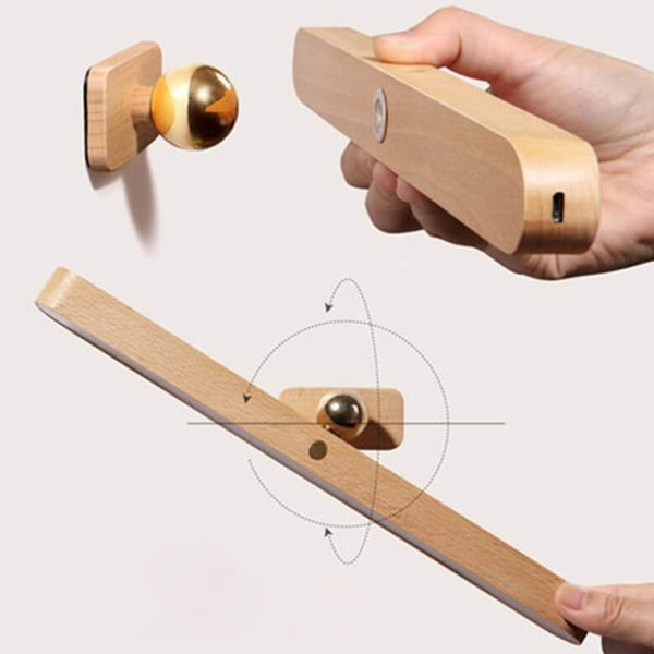 Modern Wooden Strip USB Magnetic LED Mirror Front Wall Sconce Lamp - Image 15