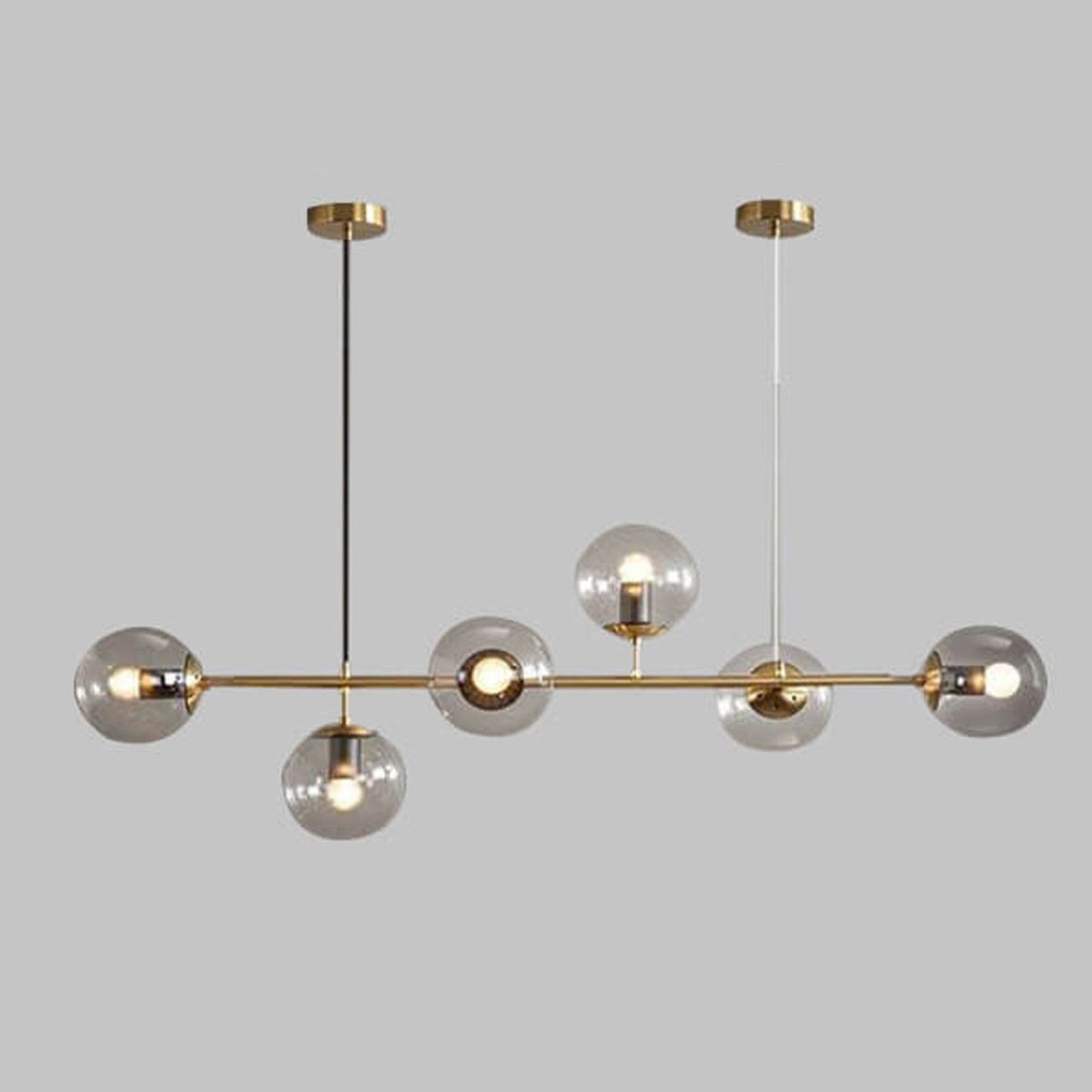 Modern Minimalist Long Glass Round Globe Island Light 6-Light Chandelier - Image 4