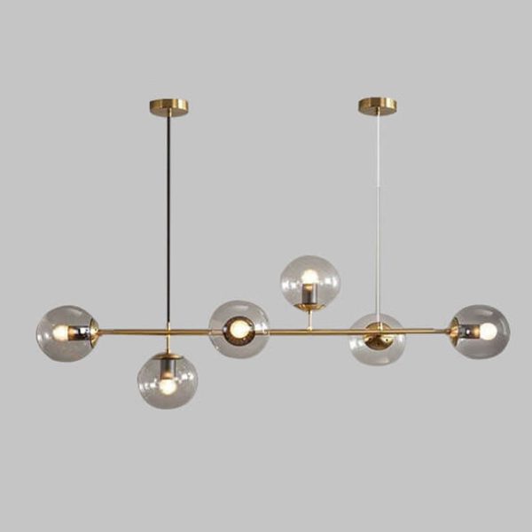 Modern Minimalist Long Glass Round Globe Island Light 6-Light Chandelier - Image 4