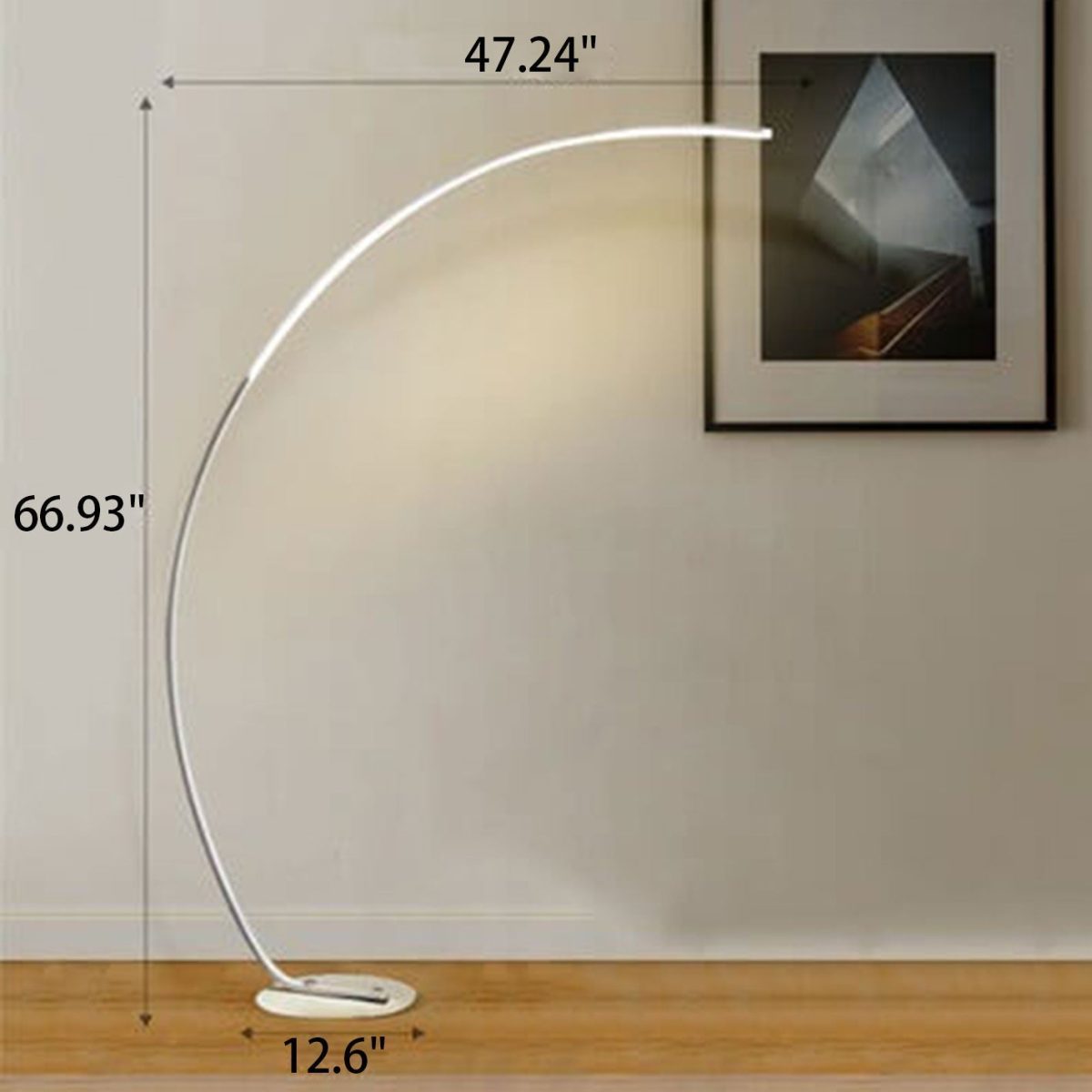 Minimalist Curved Line LED Aluminum Standing Floor Lamp - Image 9