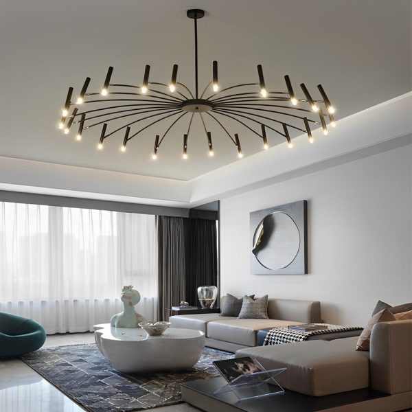 Adjustable Metal DIY Three Step Dimming LED Minimalist Chandelier - Image 7