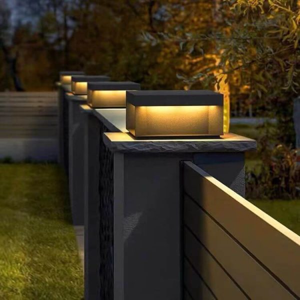 Solar Modern Simple Glass Cuboid LED Outdoor Landscape Light - Image 18