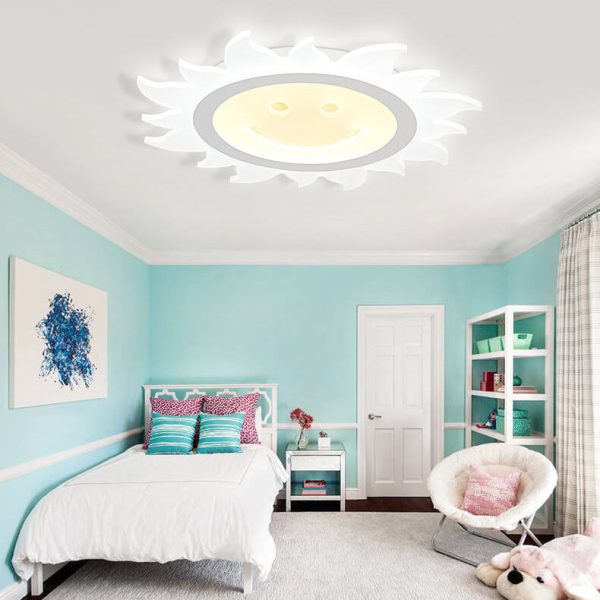 Creative Cartoon Smiley Sun LED Flush Mount Ceiling Light - Image 17