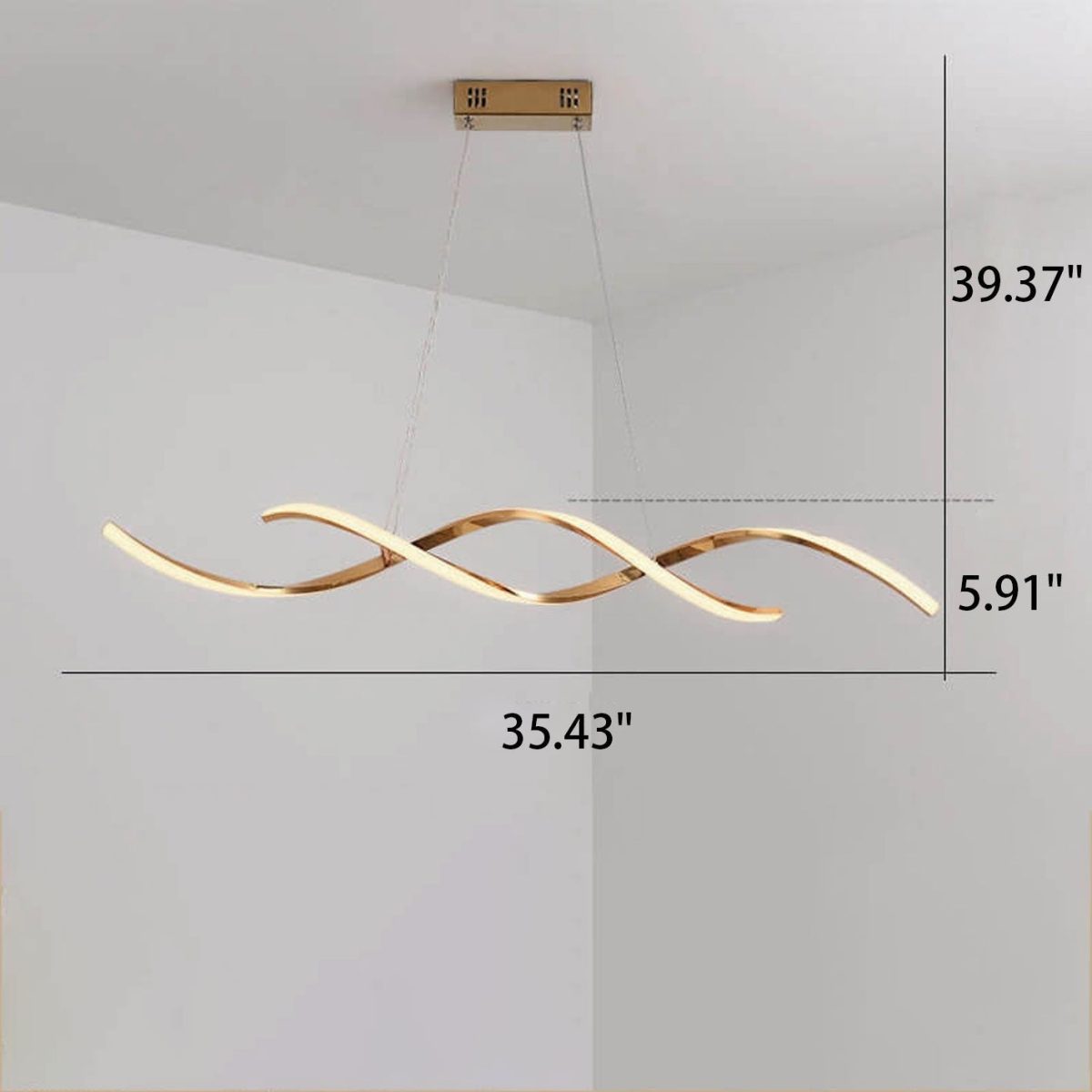 Modern Minimalist Strip Curve Island Light LED Chandelier - Image 7