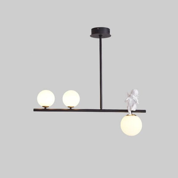 Nordic Luxury Long Glass Ball Angel Island Light 3/4 Light Chandelier - Image 4