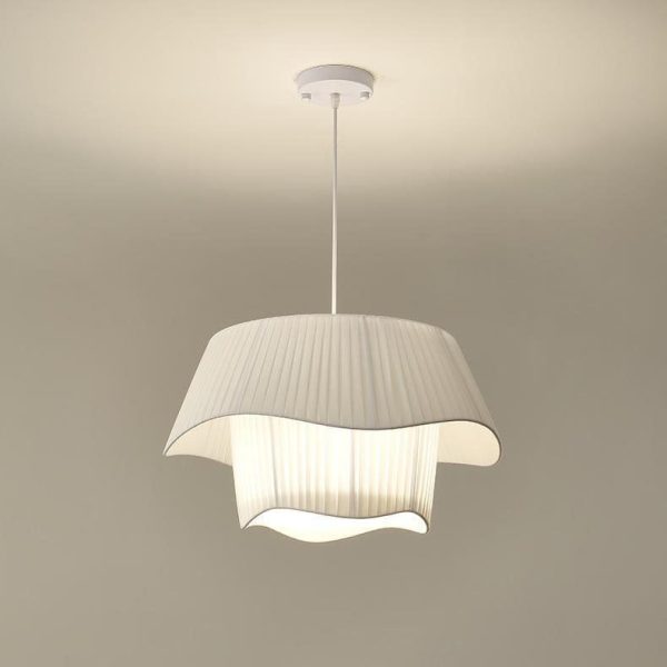 Contemporary Scandinavian Round Iron Acrylic Fabric 4/5 Light Pendant Light For Living Room - Image 32