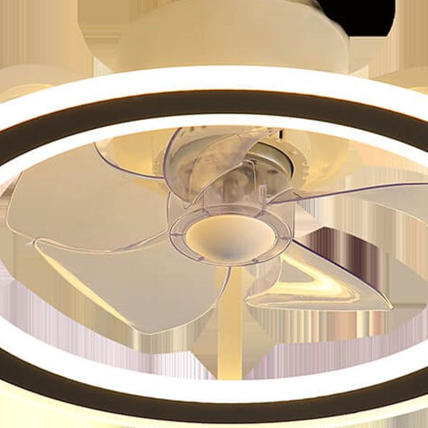 Nordic Creative Round LED Semi-Flush Mount Ceiling Fan Light - Image 6