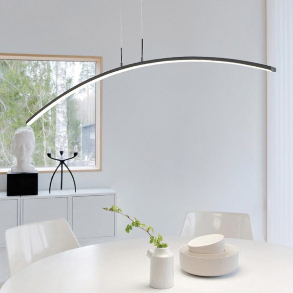 Nordic Minimalist Arch  Linear LED Chandelier - Image 5
