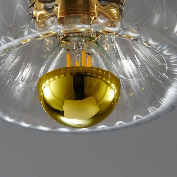 Modern Luxury Glass Sun Shape Full Copper Dual Purpose 1-Light Flush Mount Light - Image 13
