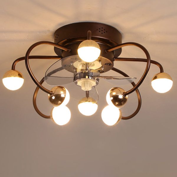 Nordic Creative Branch Cage LED Semi-Flush Mount Ceiling Fan Light - Image 16