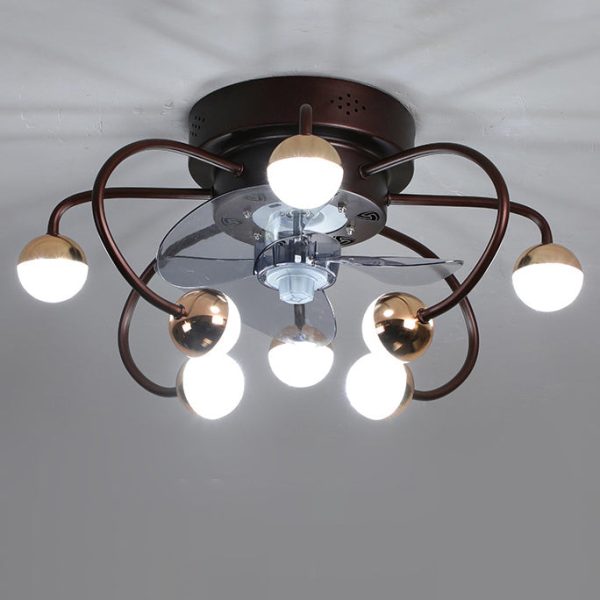 Nordic Creative Branch Cage LED Semi-Flush Mount Ceiling Fan Light - Image 18