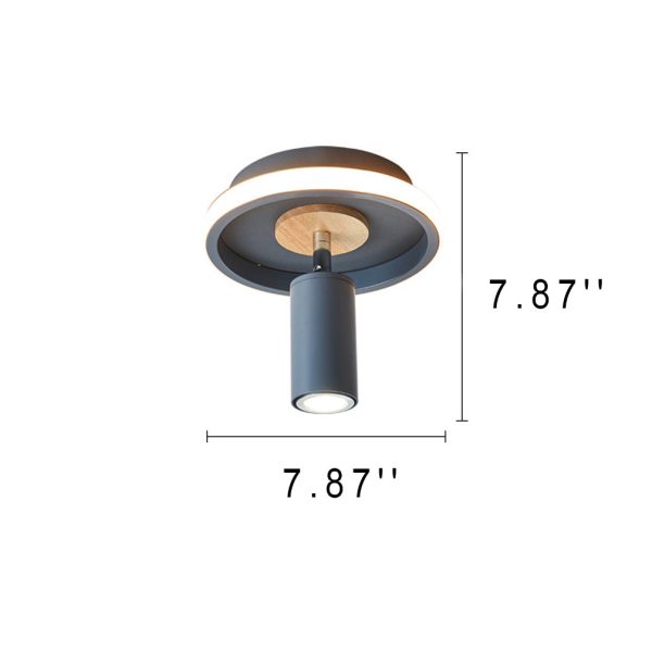Contemporary Industrial Iron Barrel Spotlight 1-Light Flush Mount Light - Image 6