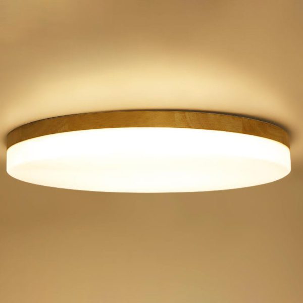 Modern Acrylic Shade Round Log LED Flush Mount Light - Image 4