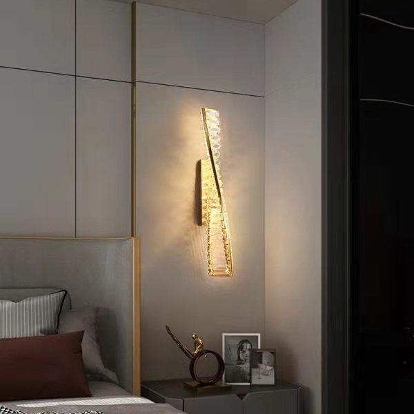 Modern Crystal Light Luxury Spiral Design LED Wall Sconce Lamp - Image 3