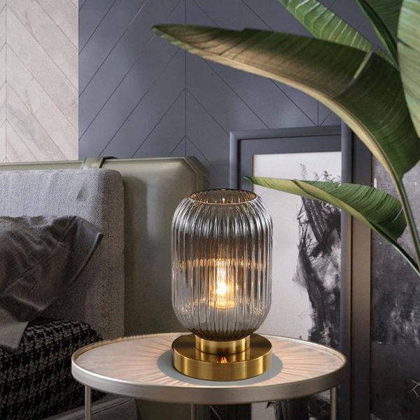 Nordic Striped Glass Oval Design 1-Light Table Lamp - Image 18