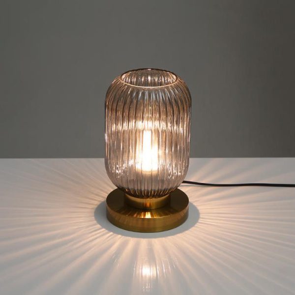 Nordic Striped Glass Oval Design 1-Light Table Lamp - Image 15