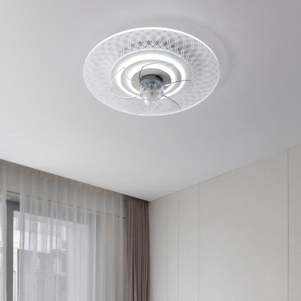 Modern Light Luxury Geometric Line Design LED Flush Mount Ceiling Fan Light - Image 13