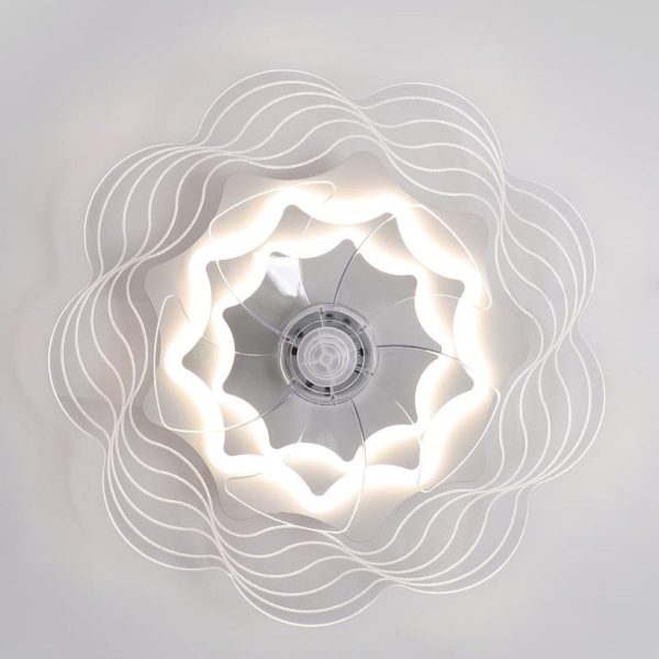 Modern Light Luxury Geometric Line Design LED Flush Mount Ceiling Fan Light - Image 16