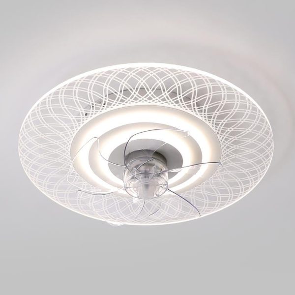 Modern Light Luxury Geometric Line Design LED Flush Mount Ceiling Fan Light - Image 17