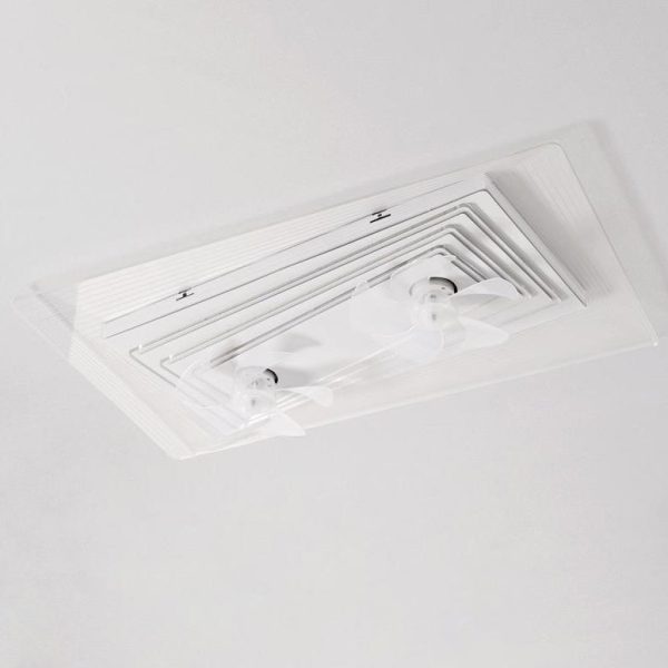Modern Light Luxury Geometric Line Design LED Flush Mount Ceiling Fan Light - Image 18