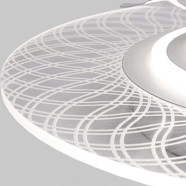 Modern Light Luxury Geometric Line Design LED Flush Mount Ceiling Fan Light - Image 19