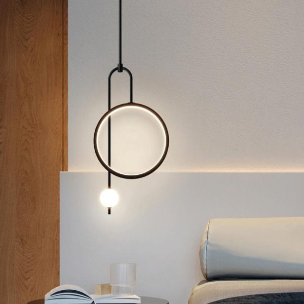 European Minimalist Light Luxury Circular Hardware Acrylic LED Chandelier - Image 2