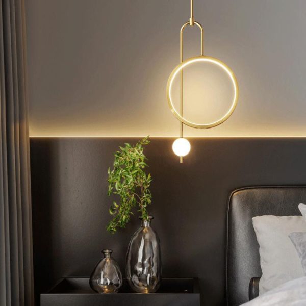 European Minimalist Light Luxury Circular Hardware Acrylic LED Chandelier - Image 3