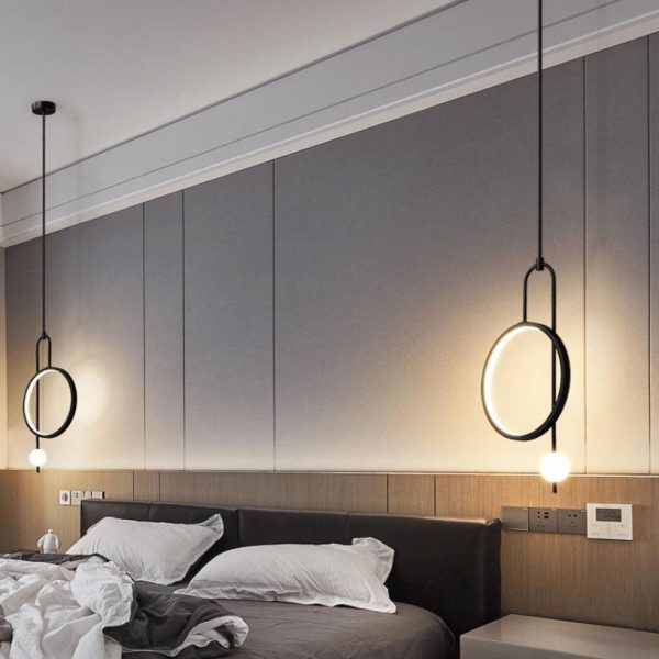 European Minimalist Light Luxury Circular Hardware Acrylic LED Chandelier - Image 4