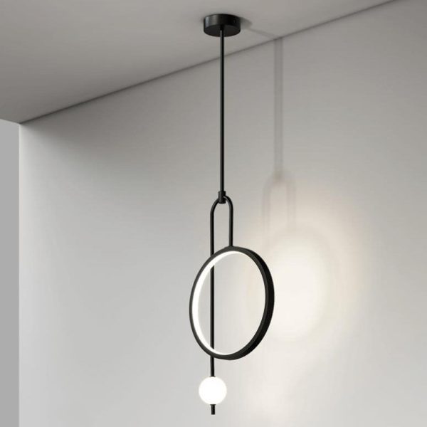 European Minimalist Light Luxury Circular Hardware Acrylic LED Chandelier - Image 6
