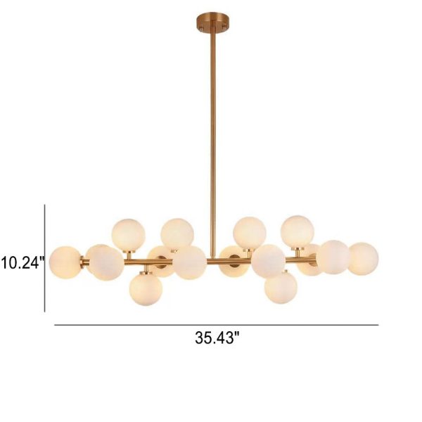 Nordic Light Luxury Magic Bean Glass Ball 16-Light Island Light Chandelier - Image 13