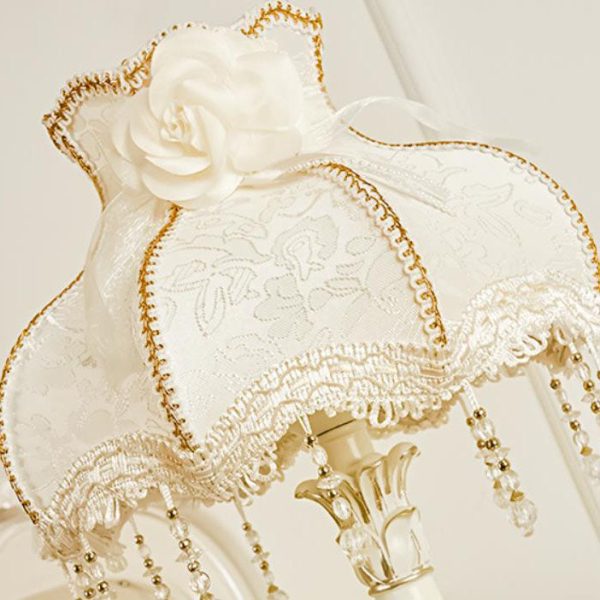 European Retro Light Luxury Carving Resin Fabric Alloy 1-Light Table Lamp - Image 19