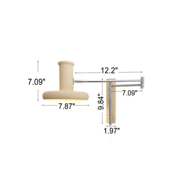 Nordic Minimalist  Beige Swing Arm 1-Light Wall Sconce Lamp - Image 4
