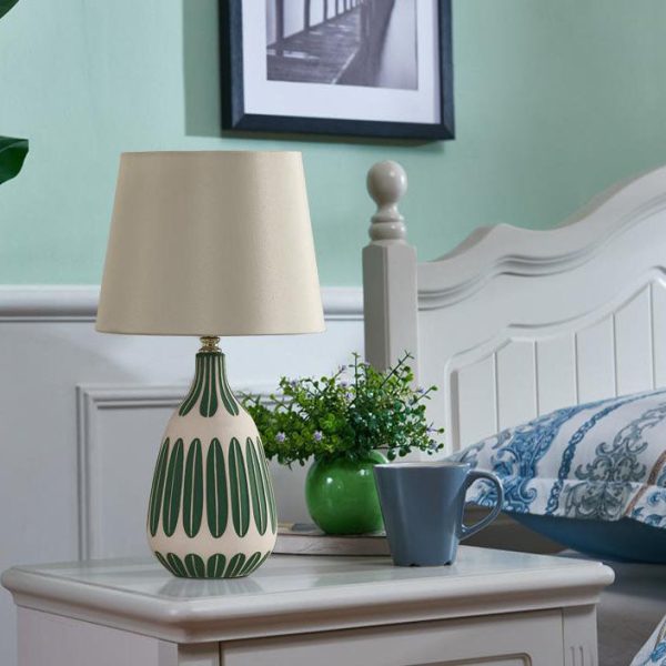 Nordic Vertical Pattern Ceramic Fabric 1-Light Table Lamp - Image 14