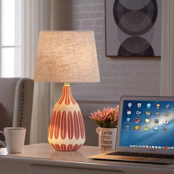 Nordic Vertical Pattern Ceramic Fabric 1-Light Table Lamp - Image 15