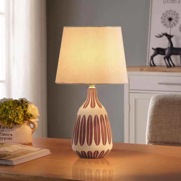 Nordic Vertical Pattern Ceramic Fabric 1-Light Table Lamp - Image 16