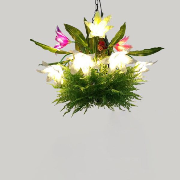 Modern Creative Simulation Plant Flowers Iron 12/13-Light Chandelier - Image 8