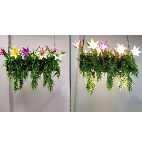 Modern Creative Simulation Plant Flowers Iron 12/13-Light Chandelier - Image 10