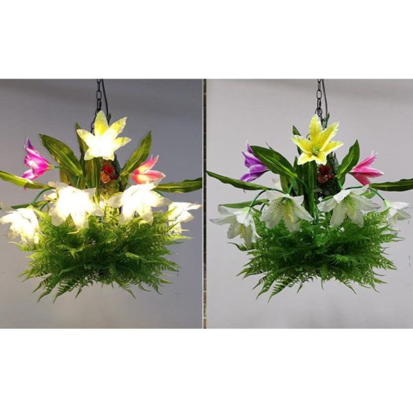 Modern Creative Simulation Plant Flowers Iron 12/13-Light Chandelier - Image 13