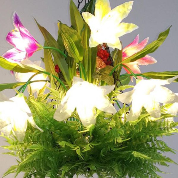 Modern Creative Simulation Plant Flowers Iron 12/13-Light Chandelier - Image 15