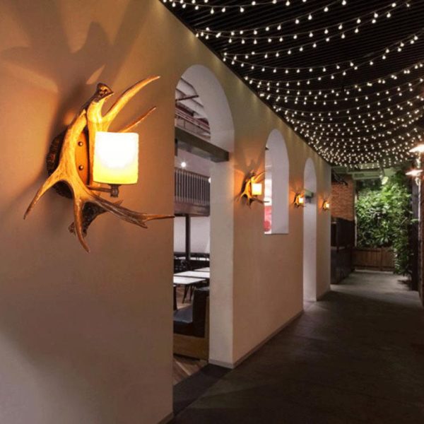 Modern Retro Antler 1-Light Glass Wall Sconce Lamp - Image 5