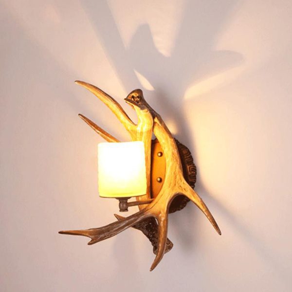 Modern Retro Antler 1-Light Glass Wall Sconce Lamp - Image 7