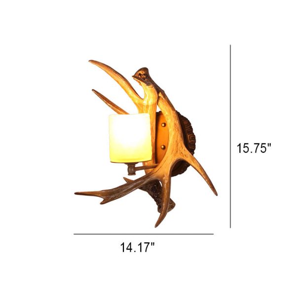 Modern Retro Antler 1-Light Glass Wall Sconce Lamp - Image 9