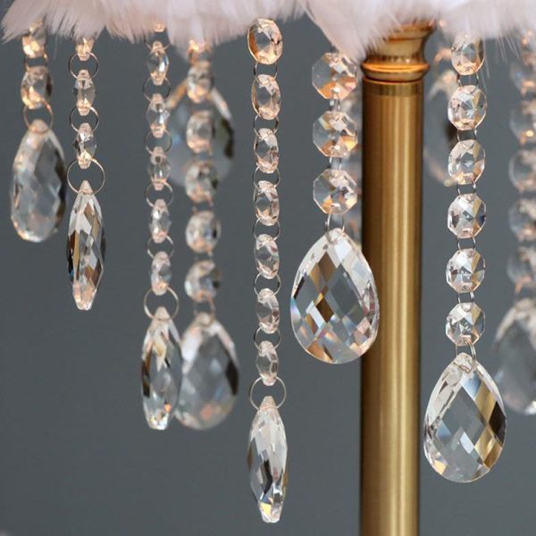 Nordic Creative Feather Round Crystal Tassel 1-Light Table Lamp - Image 11