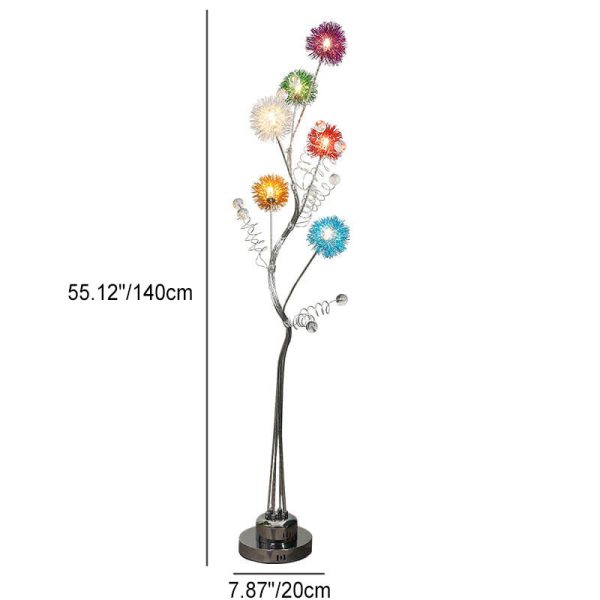 Creative Aluminum Weaving Balls Tree Branch Rustic Decor 6-Light Standing Floor Lamp - Image 5