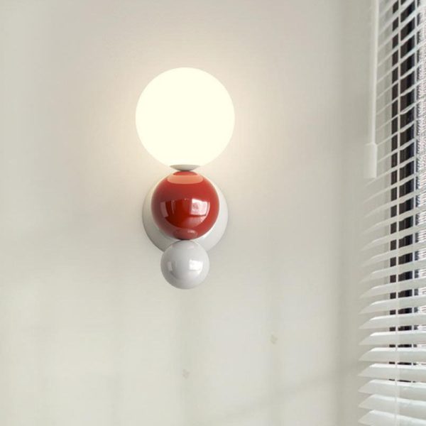 Modern Cream Style Children's Wrought Iron Sphere 1-Light Wall Sconce Lamp - Image 13
