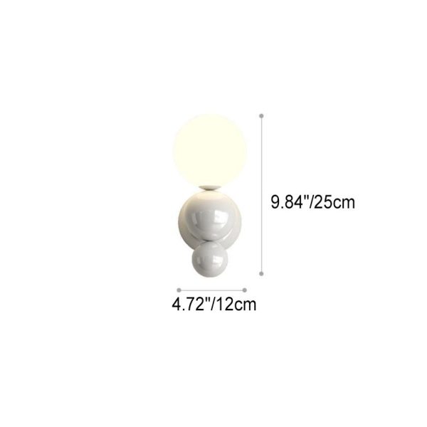 Modern Cream Style Children's Wrought Iron Sphere 1-Light Wall Sconce Lamp - Image 3